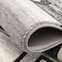 8’ x 11’ Gray Asymmetric Blocks Area Rug