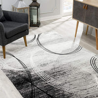 5’ x 8’ Gray Distressed Swirls Area Rug