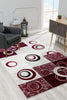 8’ x 11’ Red and White Inverse Circles Area Rug