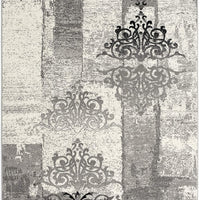 2’ x 4’ Gray Faded Filigree Pattern Area Rug