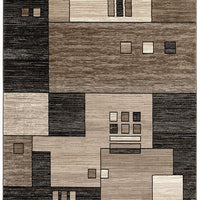 2’ x 4’ Beige and Brown Geometric Area Rug