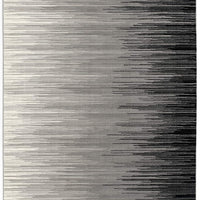 8’ x 11’ Black Transitional Striped Area Rug