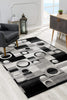 7’ x 9’ Gray Blocks and Rings Area Rug