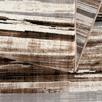 7’ x 9’ Beige Rustic Strokes Area Rug