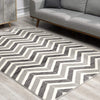 2’ x 4’ Gray Distressed Chevron Area Rug