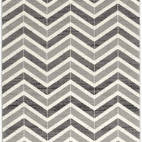 2’ x 4’ Gray Distressed Chevron Area Rug