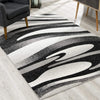 8’ x 11’ Black and Gray Abstract Marble Area Rug