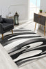 8’ x 11’ Black and Gray Abstract Marble Area Rug