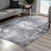 4’ x 6’ Gray Distressed Abstract Area Rug