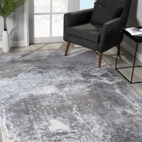 4’ x 6’ Gray Distressed Abstract Area Rug