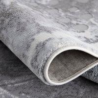 8’ x 11’ Gray Distressed Abstract Area Rug