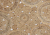 6’ Tan Floral Rings Jute Area Rug