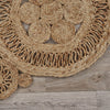 6’ Tan Floral Rings Jute Area Rug