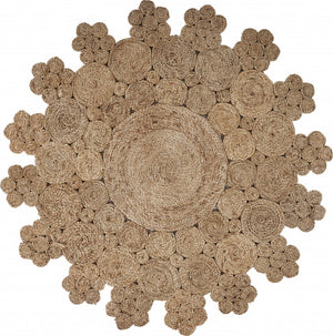 Dazzling Concentric Natural Boutique Jute Rug