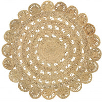 Sunshine Golden Natural Jute Area Rug