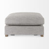 Gray Fabric Covered Half Ottoman