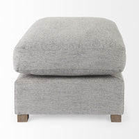 Gray Fabric Covered Half Ottoman