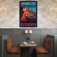 24" x 36" Vintage 1935 Atlantic City Travel Poster Wall Art