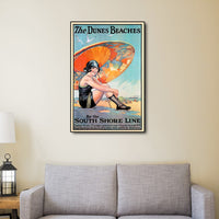 9" x 12" Dunes Beaches c1920s Vintage Travel Poster Wall Art