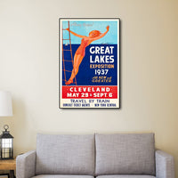 20" x 30" Great Lakes 1937 Vintage Travel Poster Wall Art