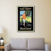 12" x 18" Gulf Coast Golf 1932 Vintage Travel Poster Wall Art