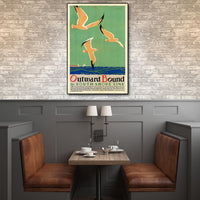 20" x 30"Birds Over Lake Michigan c1929 Vintage Travel Poster Wall Art