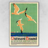 16" x 24" Birds Over Lake Michigan c1929 Vintage Travel Poster Wall Art