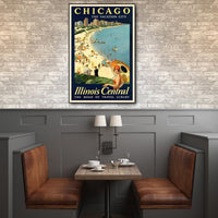 36" x 54" Vintage 1929 Chicago Vacation Travel Poster Wall Art