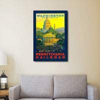 36" x 54" Washington DC c1940s Vintage Travel Poster Wall Art