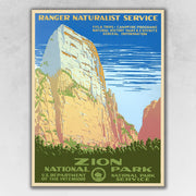 18" x 24" Zion National Park c1938 Vintage Travel Poster Wall Art