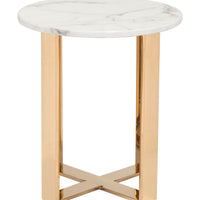 Atlas End Table White &amp; Gold