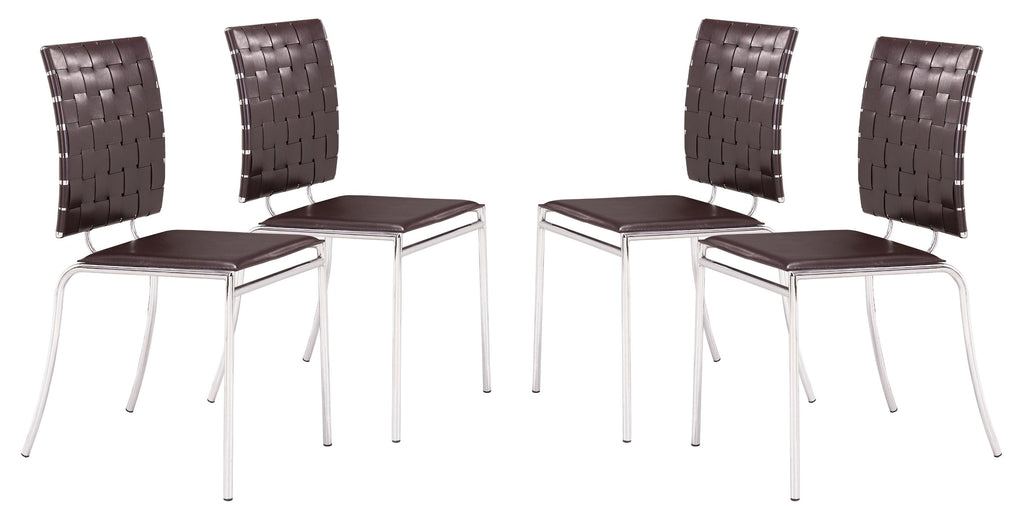 Criss Cross Dining Chair (Set of 4) Espresso