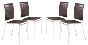 Criss Cross Dining Chair (Set of 4) Espresso