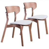 Set Of 2 Walnut Rubberwood King Louis Back Dining Chairs
