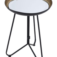 Black and Gold Steel Accent Table