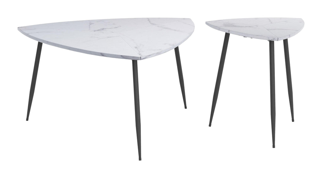 Set of Two White Accent Tables