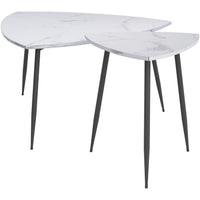 Set of Two White Accent Tables