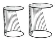 Shine Nesting Tables Set Clear &amp; Black