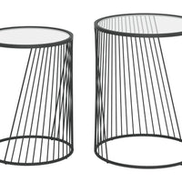 Shine Nesting Tables Set Clear &amp; Black