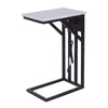 Modern White Marble Top End or Side Table with USB