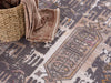 2’ x 4’ Gray Faded Tribal Motifs Area Rug