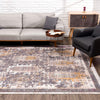 2’ x 4’ Gray Faded Tribal Motifs Area Rug