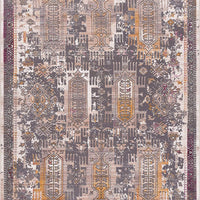 4’ x 6’ Gray Faded Tribal Motifs Area Rug