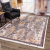 5’ x 8’ Gray Faded Tribal Motifs Area Rug