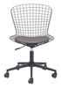 Black Wire Grid and Cushion Desk Chair