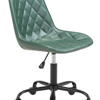 Green Stylized Faux Leather Office Chair