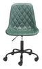 Green Stylized Faux Leather Office Chair