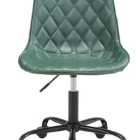 Green Stylized Faux Leather Office Chair