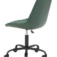 Green Stylized Faux Leather Office Chair