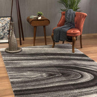 4’ x 6’ Dark Gray Abstract Illusional Area Rug